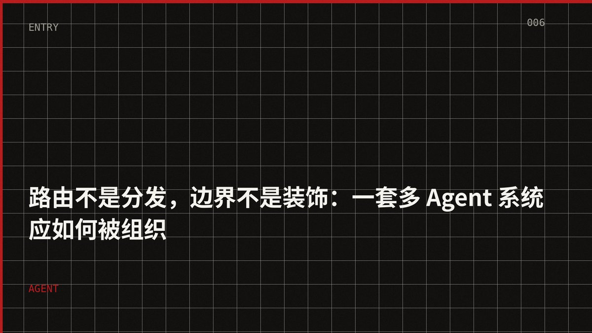 路由不是分发，边界不是装饰：一套多 Agent 系统应如何被组织